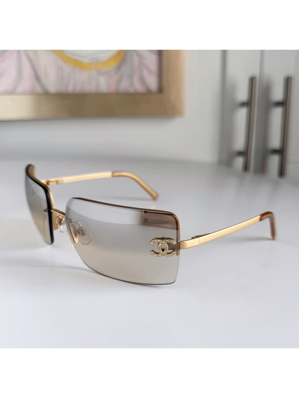 CHANEL Classic Vintage Y2K Crystal CC Logo 4092 Sunglasses - Picture 3 of 11